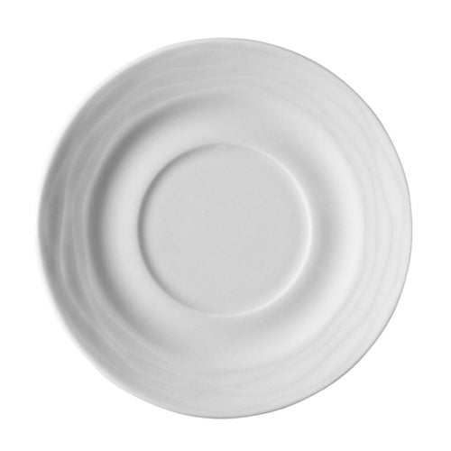 (6 pcs) SEA WAVE - Coffee saucers - Ø110mm - White