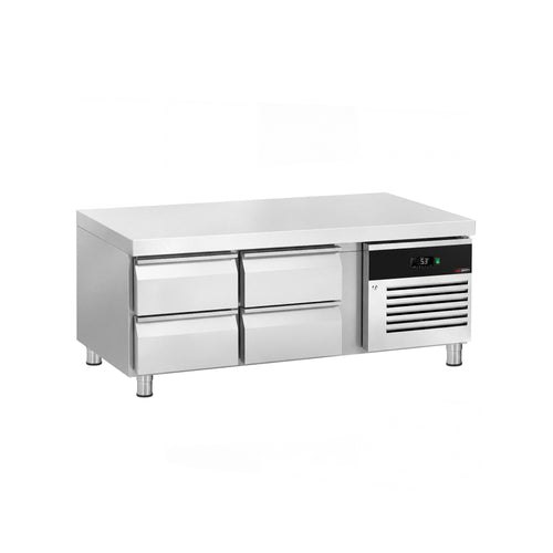 Jäähdytysalusta – 1600 mm – 155 litraa – 4 laatikkoa GN 1/2 + GN 1/3 -kokoisille astioille