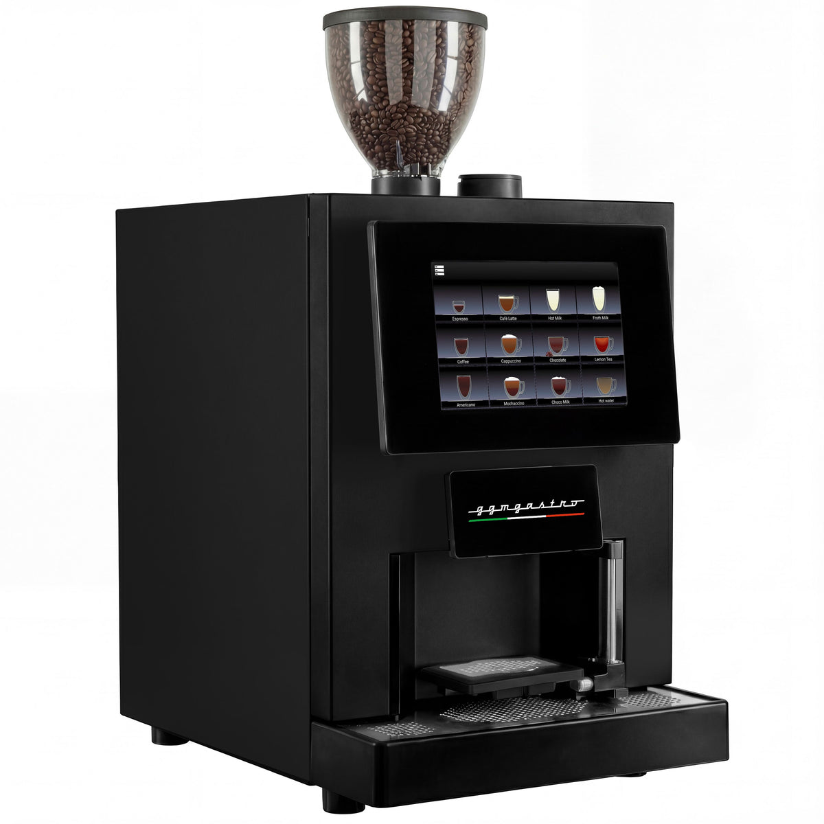 Commercial Bean to Cup Coffee Machine - 30 Drink Options - 10" Touchscreen - 1 Bean Hopper & 2 Instant Canisters - incl. Fresh Milk System