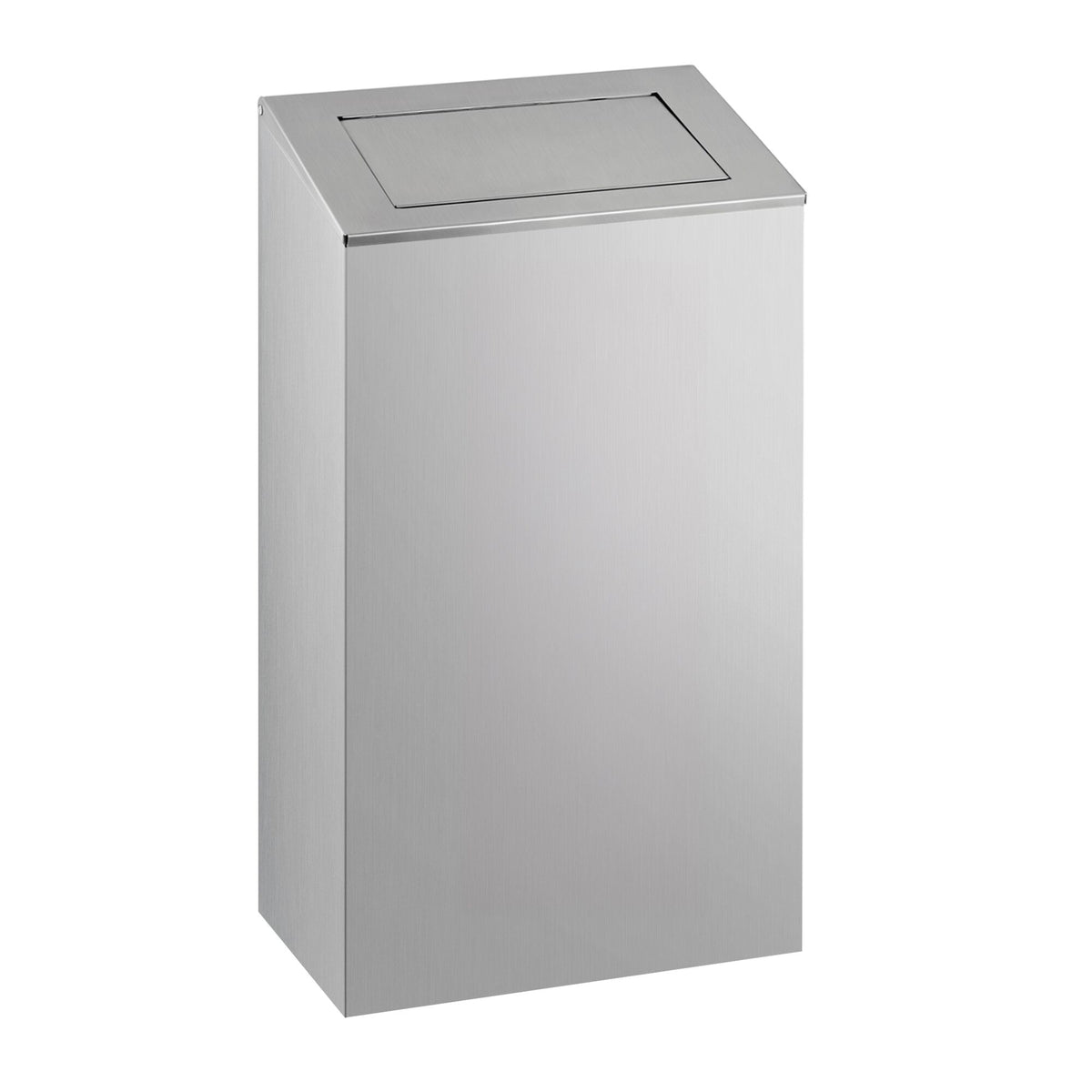 Roska-astia - kulmikas - heilurikansi - 38 litraa - 300x215x600 mm - ruostumaton teräs