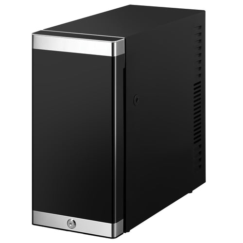 Commercial Milk Fridge for Coffee Machines - 210mm - 9.8 Litres - 1 hinged glass door - LED lighting - digital controller with temperature display - Black - Temperature range 2 to 18 °C