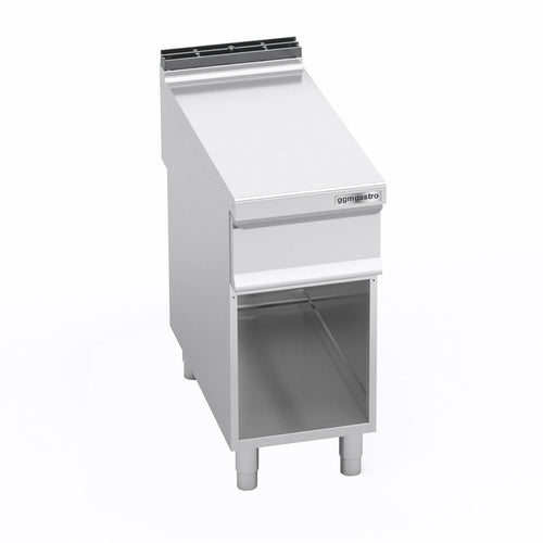 Neutrali elementti - Lorenzo 900 - 400x900x967 mm - ruostumaton teräs AISI 304; avoin alakaappi; laatikolla
