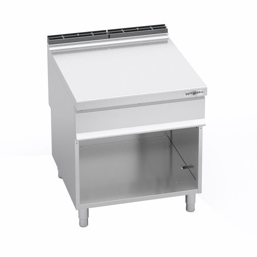 Neutrali (LORENZO 900 -sarja) - 800x900x967 mm - ruostumaton teräs AISI 304 | avoin alakaappi | takakoroke | korkeussäädettävät jalat