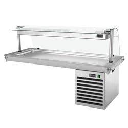 Sisäänrakennettava kylmälevy - 1800 mm - +2–+8 °C - 5 x GN 1/1 - 700 W - lasisuojalla