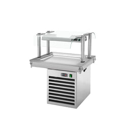 Upotettava kylmälevy - 800 mm - +2–+8 °C - 2 x GN 1/1 - 350 W - kaksipuoleinen lasisuoja
