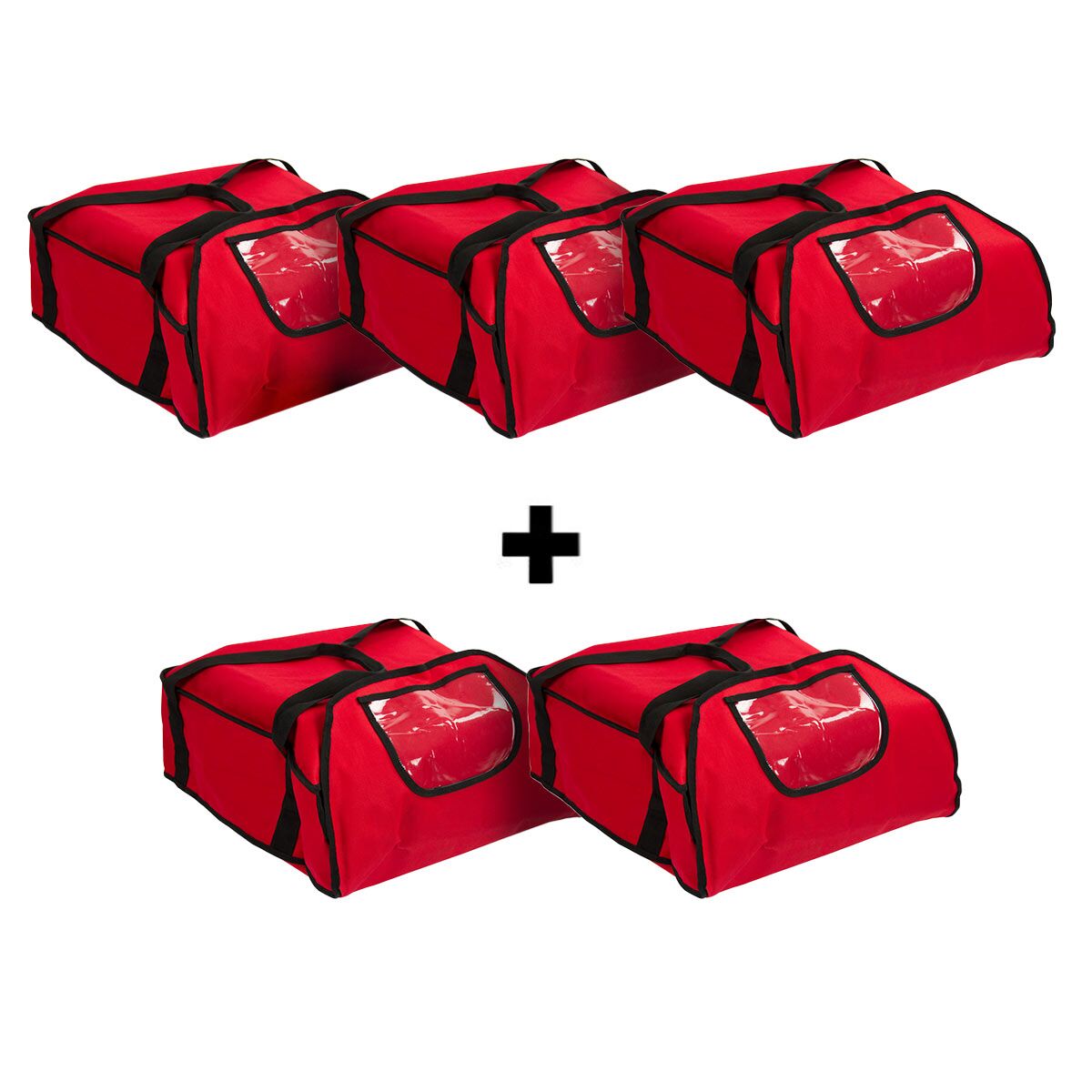 (5 kpl) Pizzalaukku - per 5 pizzalaatikkoa - 43x43 cm - punainen