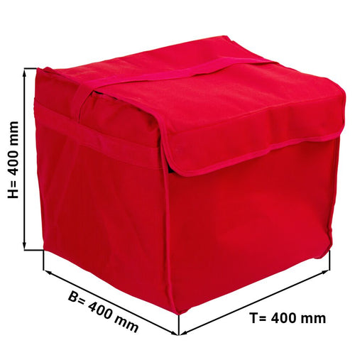 (5 kpl) Pizzalaukku - olkahihna - per 8 pizzalaatikkoa - 37x37 cm - punainen