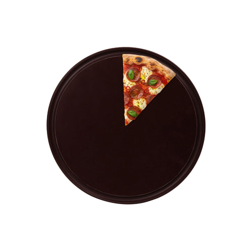 Pizzateller Polyethylen - pizzalautanen - mehupainanteella - polyeteeni - Ø 200 mm - ruskea
