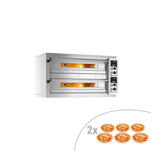 Sähköinen pizzauuni - 1420x1030 mm - 6+6 x Ø 33 cm - enintään 400 °C - Manuaalinen