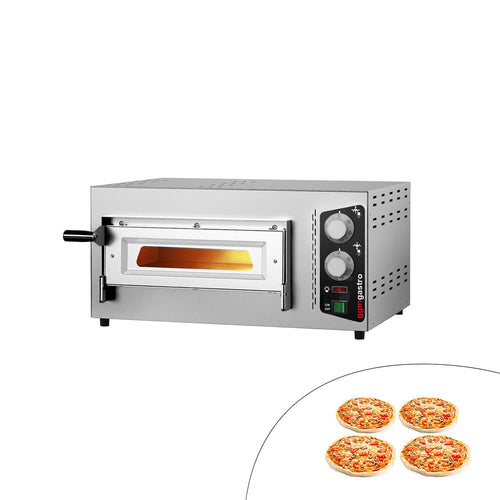 Sähköinen pizzauuni (samottikivipohja) - 724x644 mm - 4 x Ø 24 cm - enintään 450 °C - Manuaalinen - pinottava