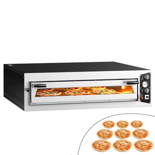 Sähköinen pizzauuni (samottikivipohja) - 1270x1340 mm - 9 x Ø 34 cm - enintään 450 °C - Manuaalinen - pinottava