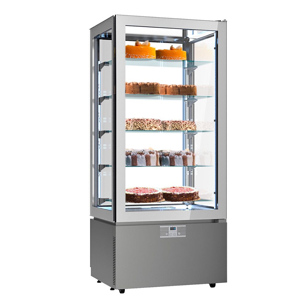 4-sivuinen kylmävitriini / Panoramakylmävitriini - 457 l - 805 mm - kaksinkertainen lasi - 1 lasiovi - 5 hyllyä - LED-valaistus