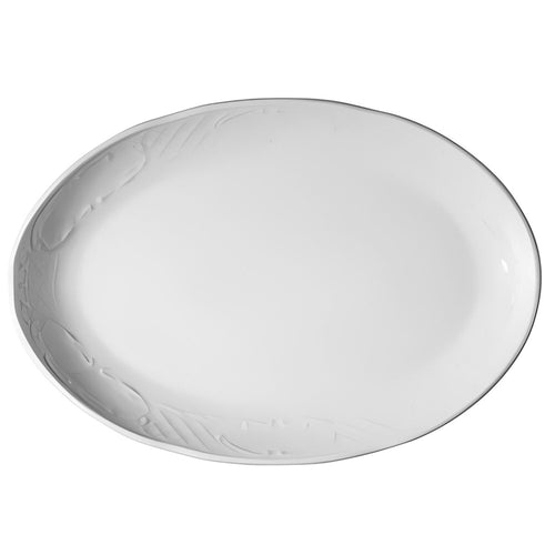 (24 kpl) CLASSICO - tarjoilulautanen/astia - dönertarjotin - ovaali - posliini - 360x360 mm - valkoinen
