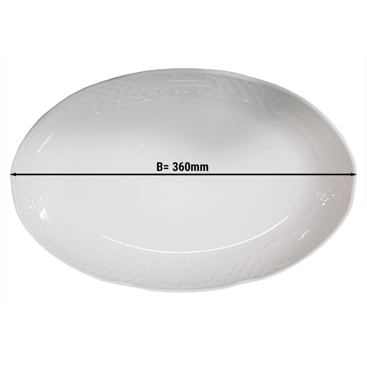 (6 pcs) CLASSICO | Platter - oval - Porcelain - 360x185mm - White