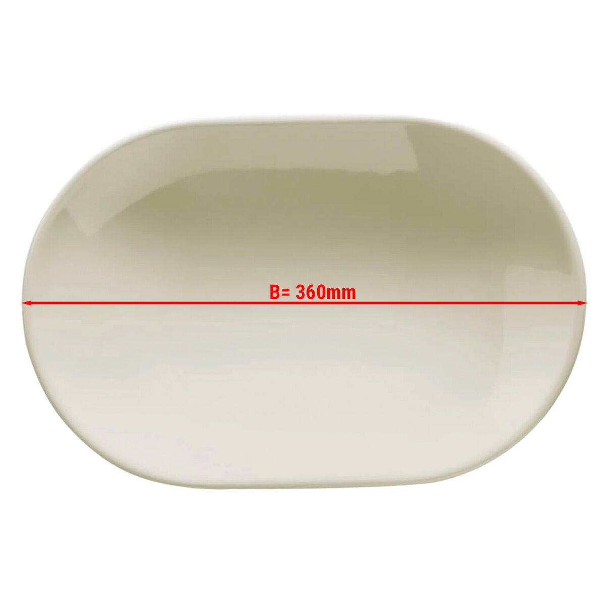 (4 pcs) TEOS | Kebab Platter - oval - Porcelain - 360x165mm - Cream
