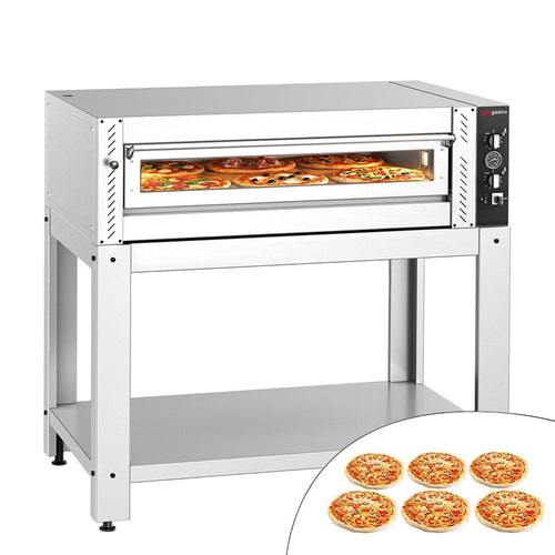Sähköinen pizzauuni (samottikivipohja) - 6 x Ø 30 cm (Leveä) - enintään 450 °C - Manuaalinen - sis. alarunko