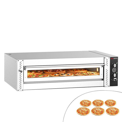 Sähköinen pizzauuni (samottikivipohja) - 1320x850 mm - 6 x Ø 30 cm - enintään 450 °C - Manuaalinen