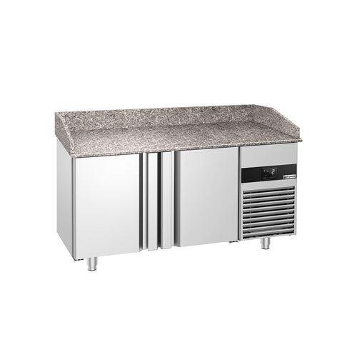 Commercial Pizza Prep Counter - Granite Top PREMIUM - 1550x800mm - with 2 doors