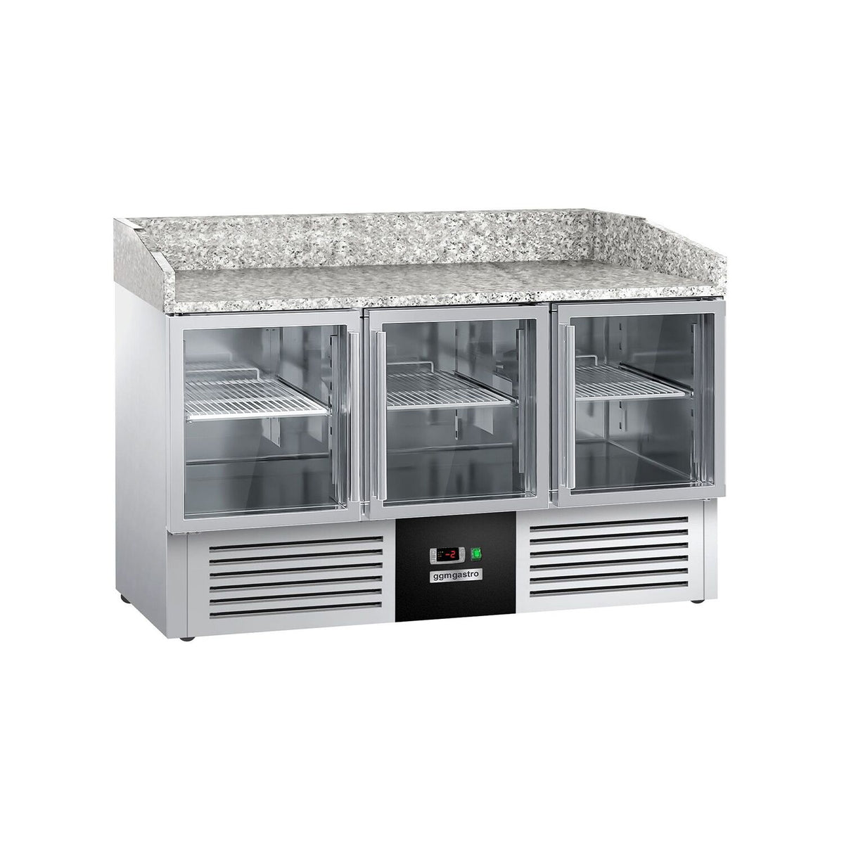 Pizzakylmäpöytä PREMIUM - 1400x700 mm - 3 lasiovea