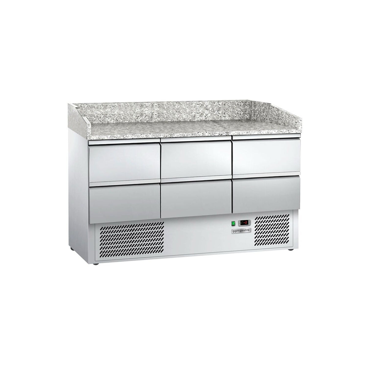 Commercial Pizza Prep Counter - Granite Top ECO - 1400x700mm -  6 drawers
