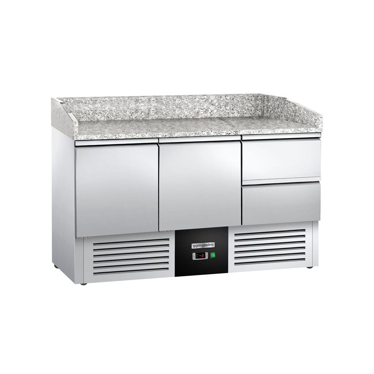 Pizzakylmäpöytä PREMIUM - 1400x700 mm - 2 ovea & 2 vetolaatikkoa