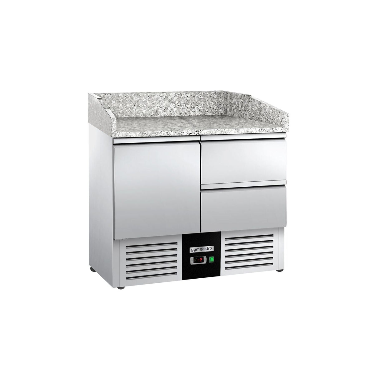 Pizzakylmäpöytä PREMIUM - 935x700 mm - 1 ovea & 2 vetolaatikkoa - 240 l