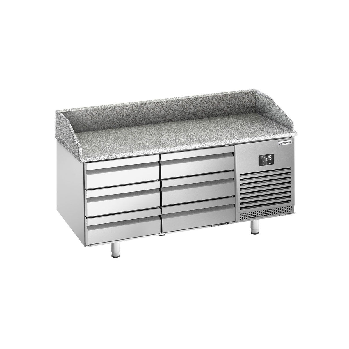 Pizzakylmäpöytä PREMIUM PLUS - 1980x700 mm - 6 vetolaatikkoa - 295 l