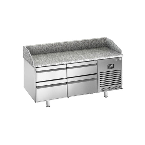 Pizzakylmäpöytä PREMIUM PLUS - 1490x700 mm - 4 vetolaatikkoa