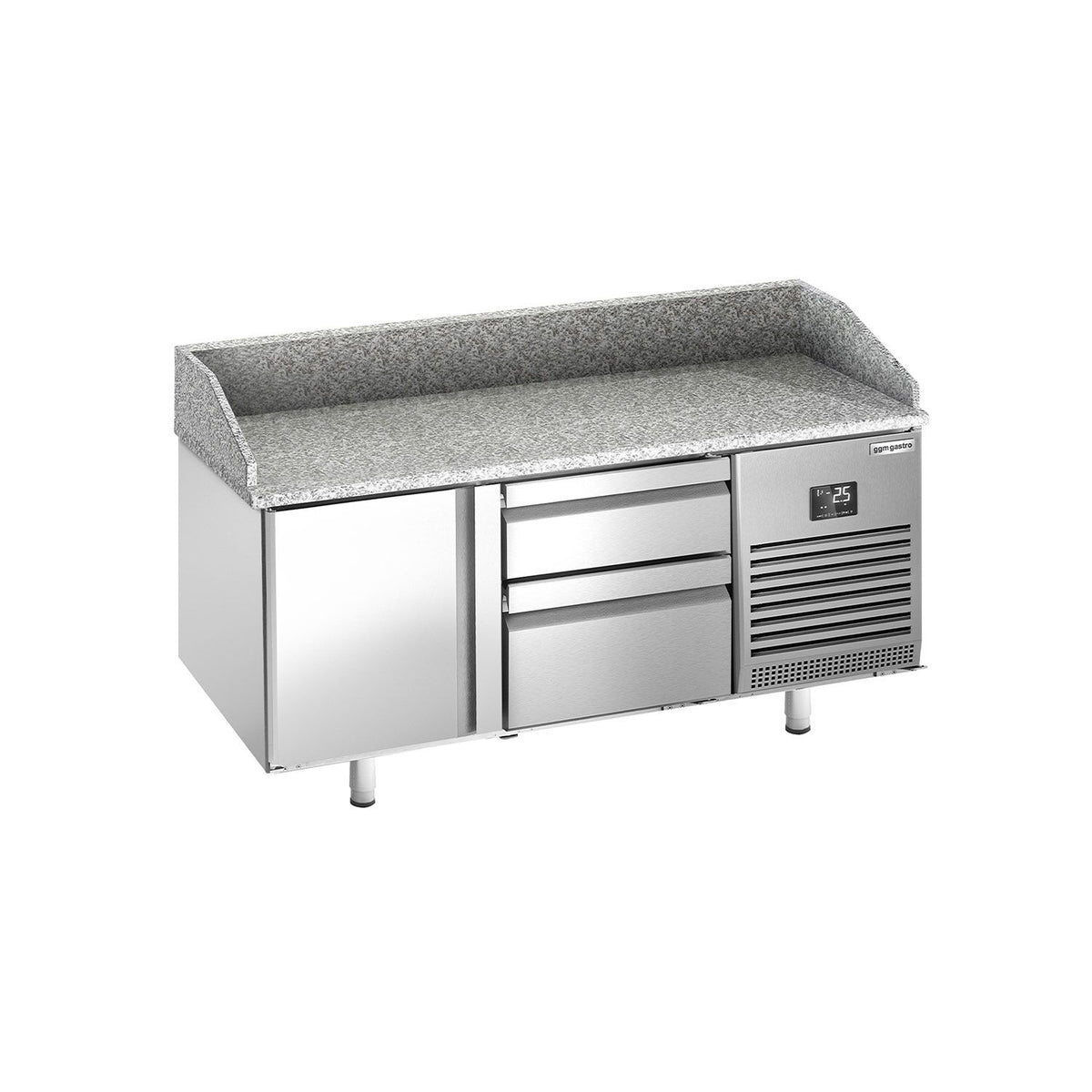 Pizzakylmäpöytä PREMIUM PLUS - 1490x700 mm - 1 ovea & 2 vetolaatikkoa