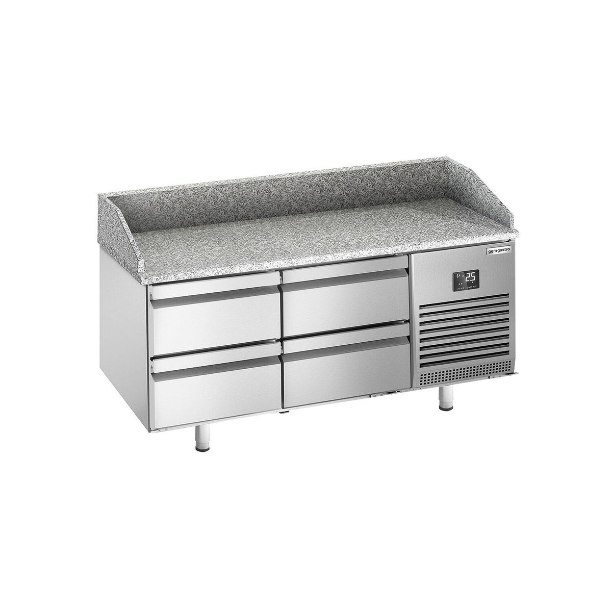Pizzakylmäpöytä PREMIUM PLUS - 1490x700 mm - 4 vetolaatikkoa