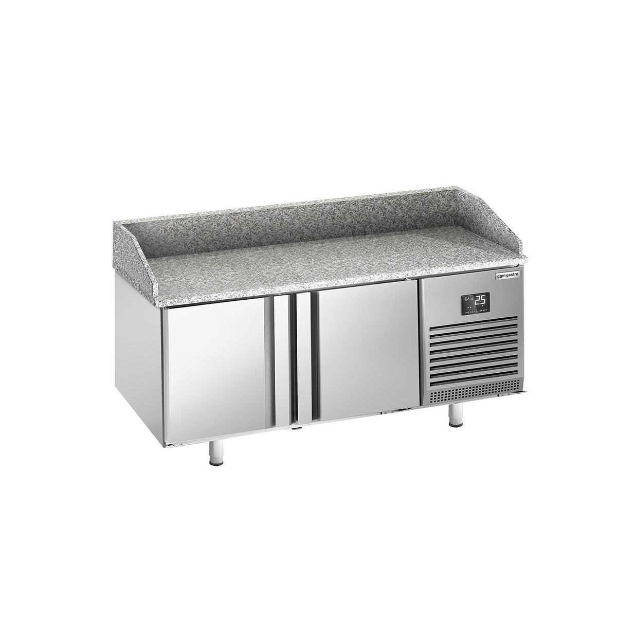 Commercial Pizza Prep Counter - Granite Top PREMIUM PLUS - 1738x800mm - with 2 doors
