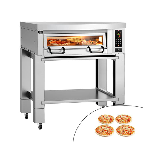 Sähköinen pizzauuni Power  (samottikivipohja) - 4 x Ø 34 cm - enintään 450 °C - Digitaalinen - sis. huuva ja alarunko