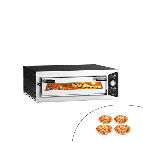 Sähköinen pizzauuni (samottikivipohja) - 917x884 mm - 4 x Ø 30 cm - enintään 450 °C - Manuaalinen
