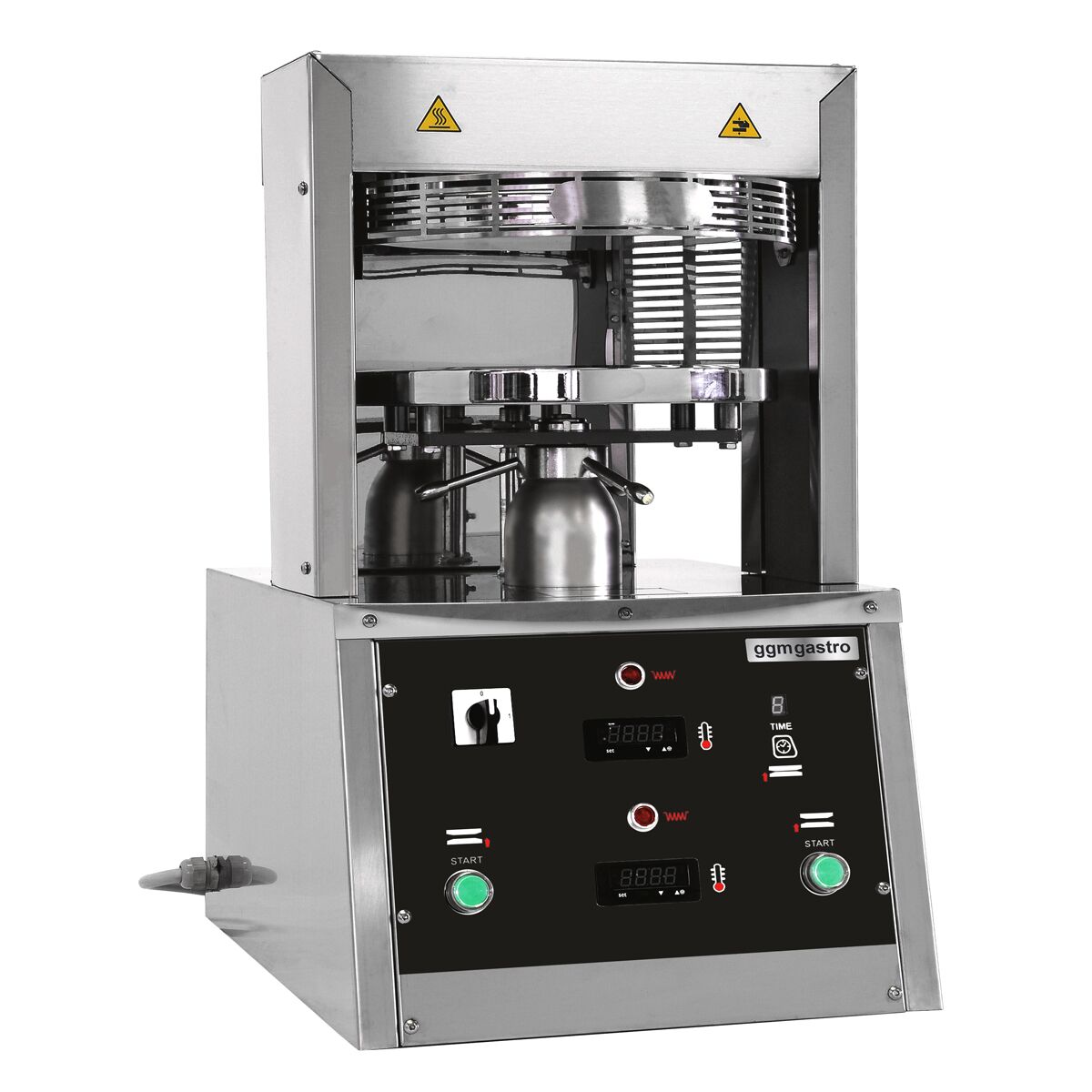 Pizzapohjapuristin - lämmitettävä - lämpötila 0–160 °C - sähkökäyttöinen - pizzapohjille Ø 450 mm - taikinapaino 100–500 g