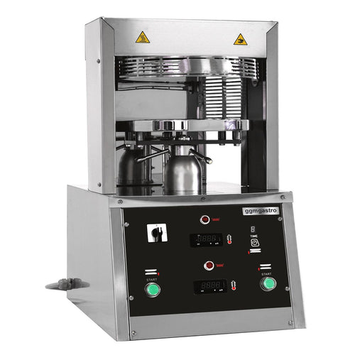Pizzapohjapuristin - lämmitettävä - lämpötila 0–160 °C - sähkökäyttöinen - pizzapohjille Ø 450 mm - taikinapaino 100–500 g