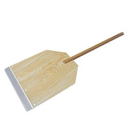 Pizzalapio - puu - alumiinivahvikkeella etureunassa - 400x330 mm - puukahva 58 cm