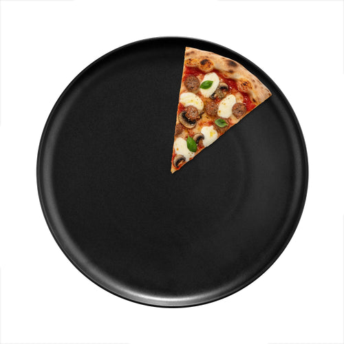 (12 kpl) pizzalautanen - posliini - Ø 310 mm - musta