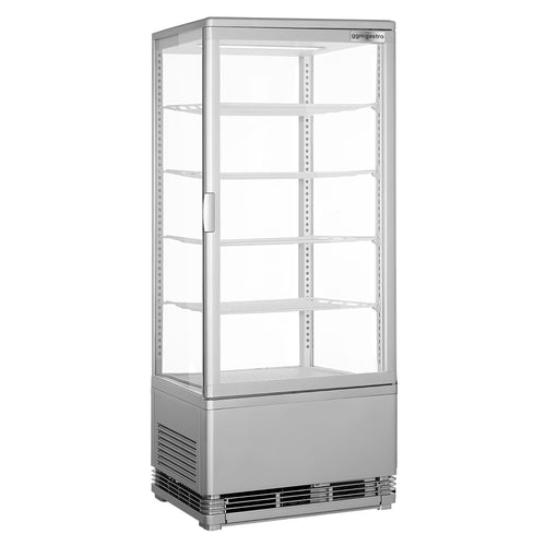 Pöytämallinen 4-sivuinen kylmävitriini / Panoramakylmävitriini Panoramavitrine - 98 l - 428 mm - kaksinkertainen lasi - 1 lasiovi - 5 hyllyä