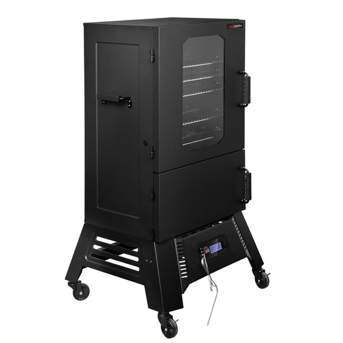 Smoker Oven - Digital - with 4 Racks - 670x739mm - on Wheels - Black