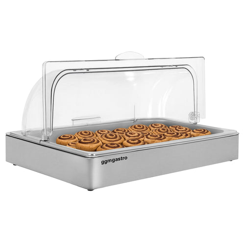 Rolltop-setti - GN 1/1 - ruostumaton teräs, muovi - 540x335 mm - Korkeus: 255 mm - sisältää: rolltop-kupu, GN 1/1 -astia