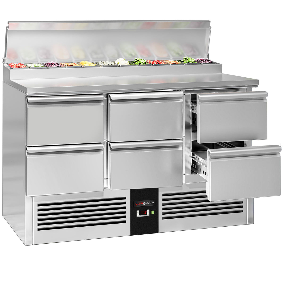 Commercial Prep Counter Mini PREMIUM - 1368x700mm - 6 Drawers - topper for 8x GN 1/6