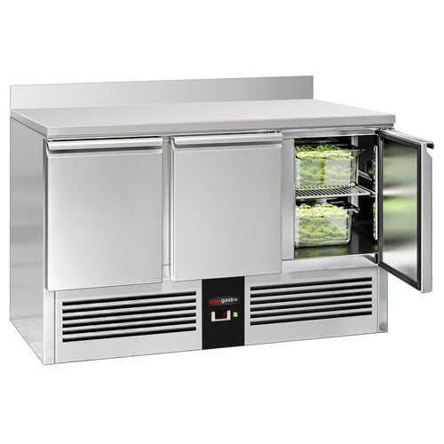 Kylmäpöytä PREMIUM - 1370x700 mm - 368 l - 3 ovea - Takakoroke