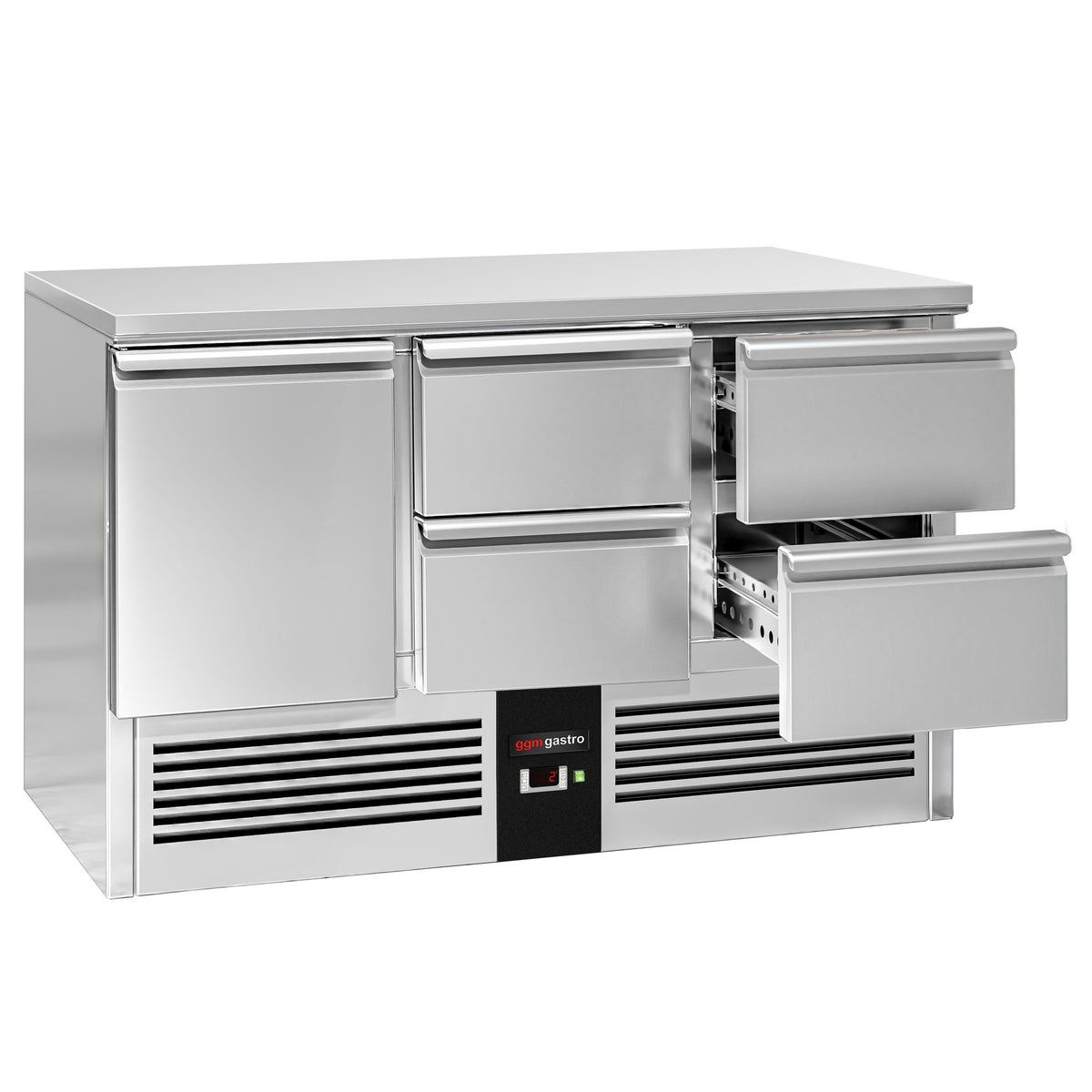 Kylmäpöytä PREMIUM - 1370x700 mm - 368 l - 1 ovea - 4 laatikkoa