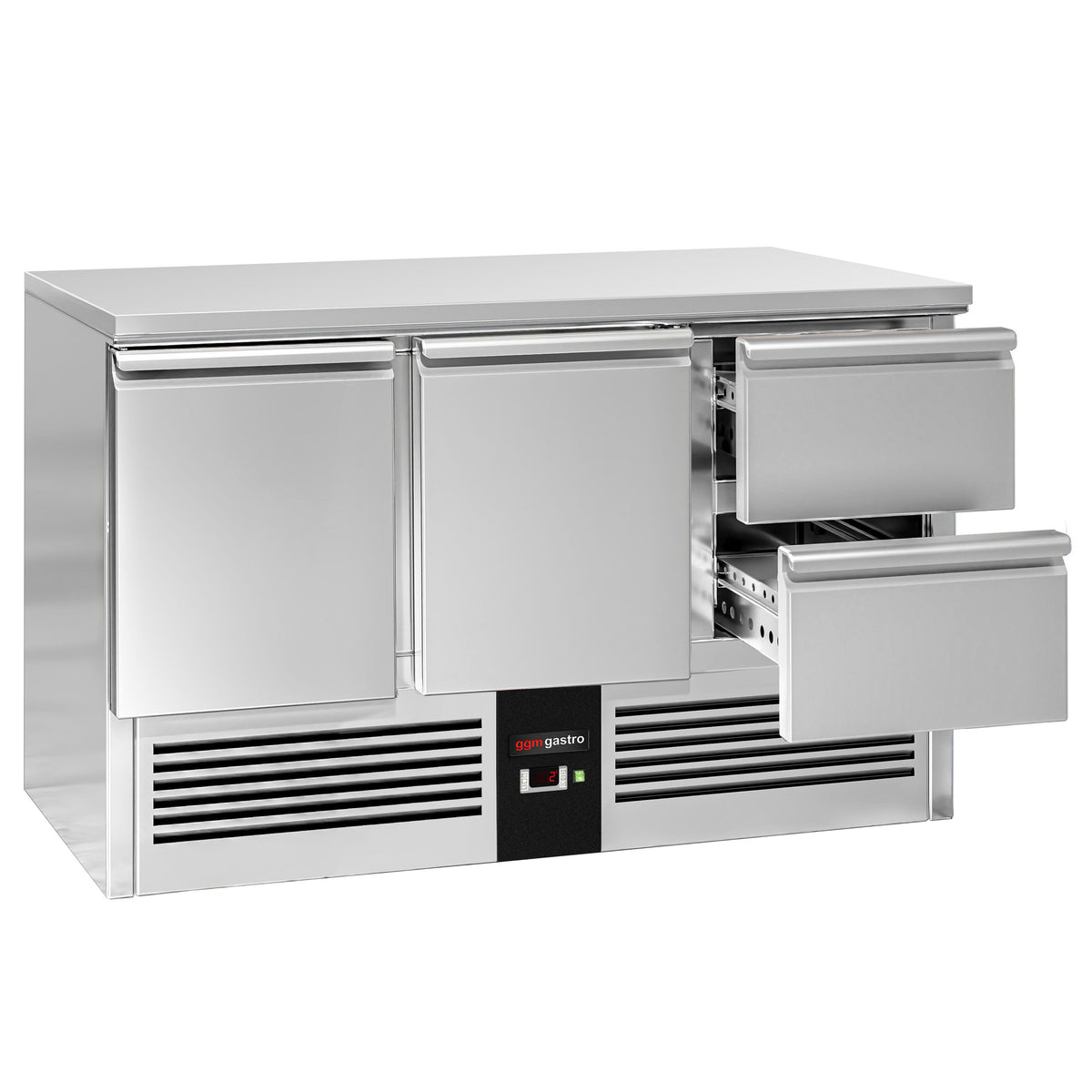 Kylmäpöytä PREMIUM - 1370x700 mm - 368 l - 2 ovea - 2 laatikkoa