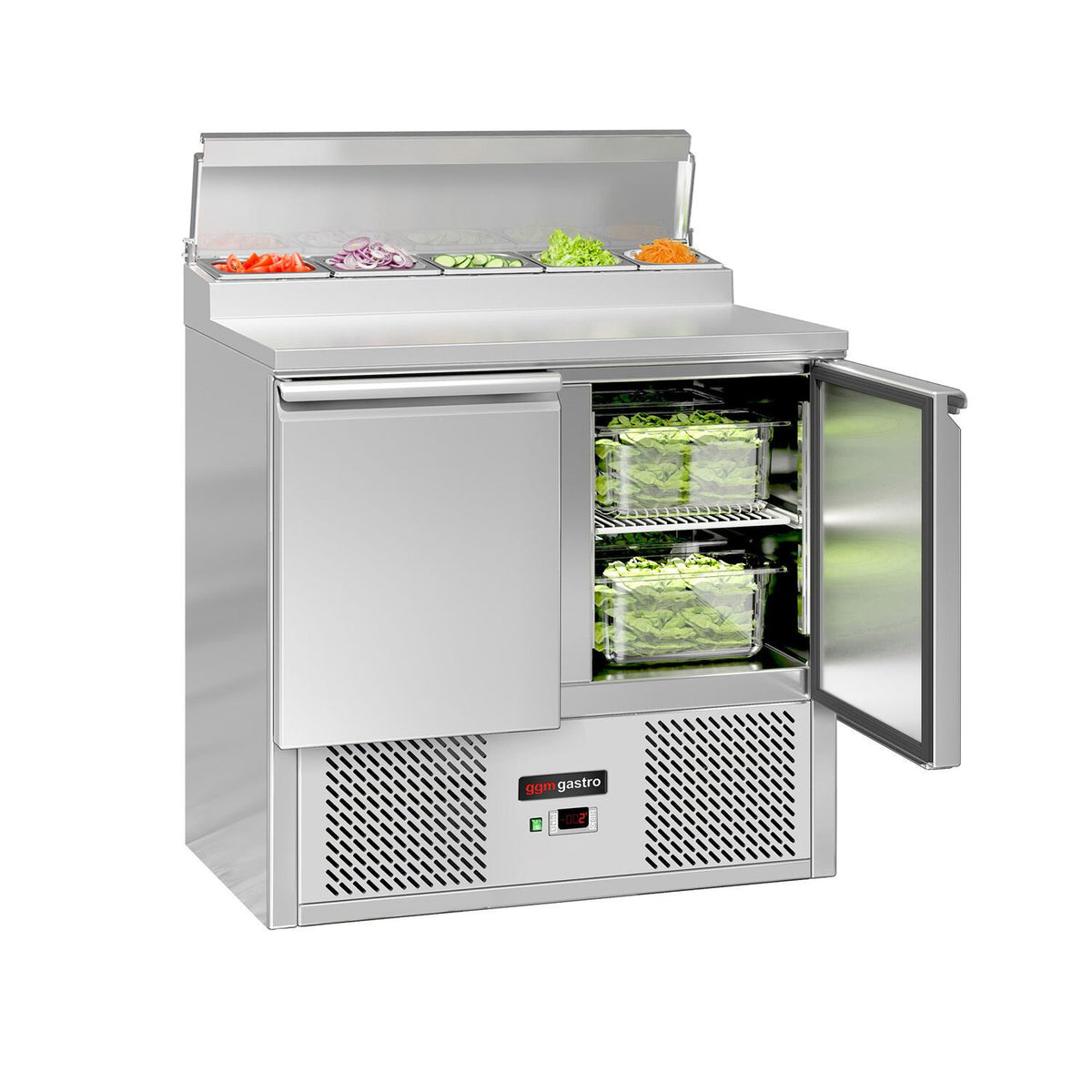 Salaattipöytä Mini ECO - 900x700 mm - 2 ovea - varten 5x GN 1/6