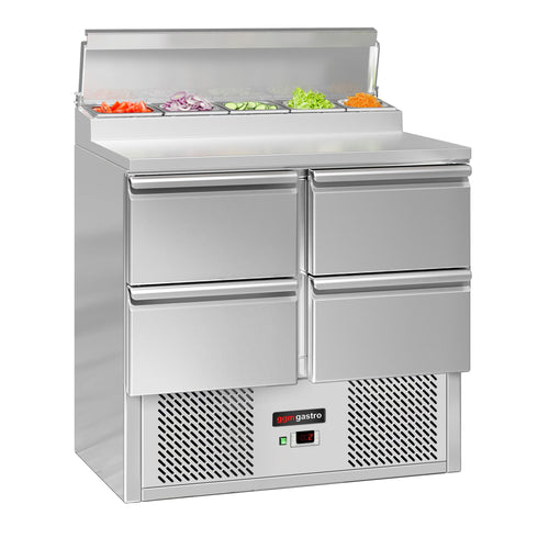 Salaattipöytä Mini ECO - 900x700 mm - 4 vetolaatikkoa - varten 5x GN 1/6