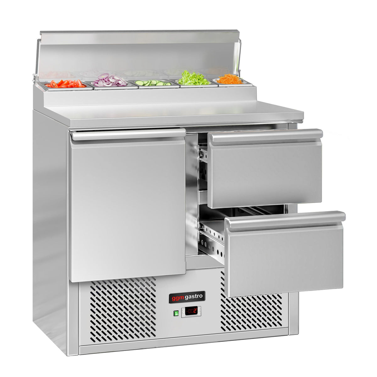 Commercial Prep Counter Mini ECO - 900x700mm - with 1 Door & 2 Drawers - for 5x GN 1/6