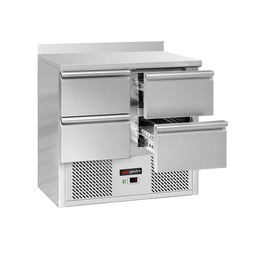 Kylmäpöytä ECO - 900x700 mm - 4 laatikkoa - Takakoroke - 240 l