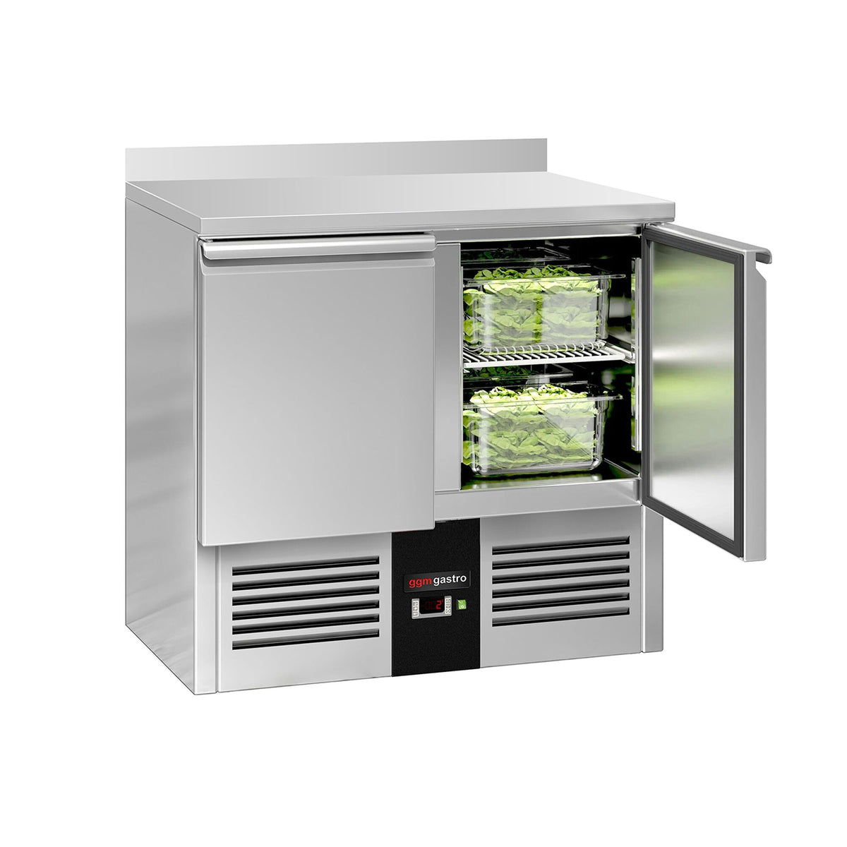 Kylmäpöytä PREMIUM - 900x700 mm - 240 l - 2 ovea - Takakoroke