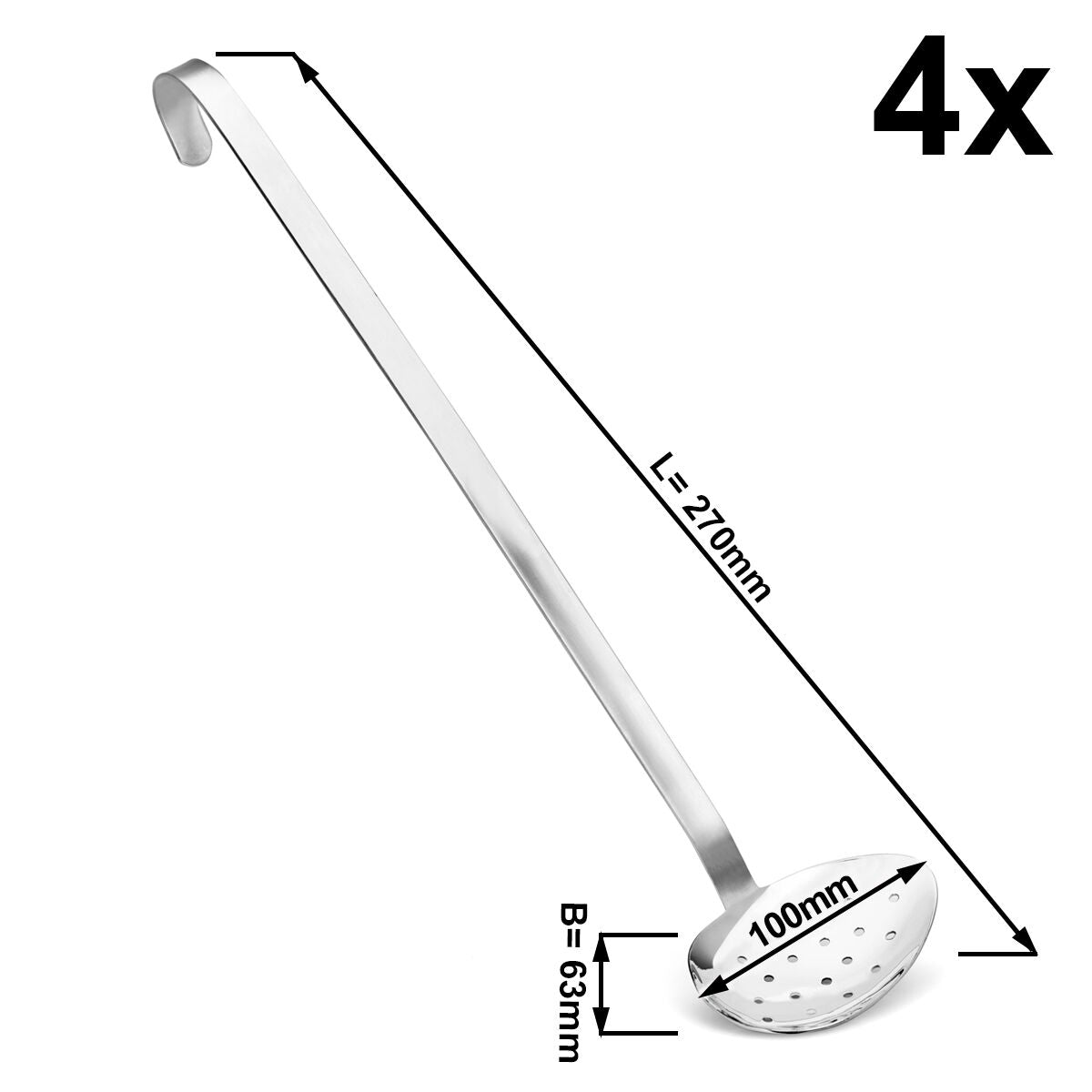 (4 pcs) Skimmer - Ø63mm - Length: 270mm - Stainless Steel